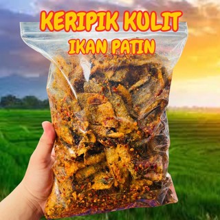 Keripik Kulit Ikan Patin Original Dan Pedas Daun Jeruk 200 Gram Food Snack Skin Keripik Patin