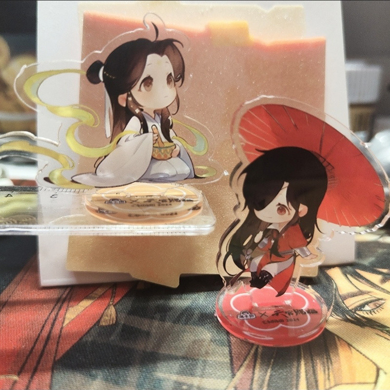 2 ชิ้น/ล็อต Mini Anime Tian Guan Ci Fu Hua Cheng Xie Lian รูปอะคริลิคขาตั้งรุ่นแผ่น Heaven Officials Blessing น่ารักสาวตกแต่งโต๊ะแฟนของขวัญ - รูปที่ 2