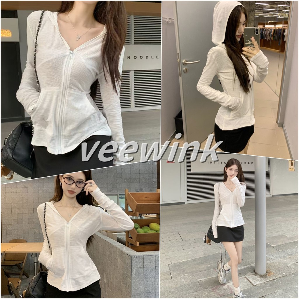 Veewink (ส่งจากกรุงเทพฯ) แจ็คเก็ตกันแดด แขนยาวระบายอากาศดี กันลมใส่กลางแจ้ง สบายไม่ร้อน