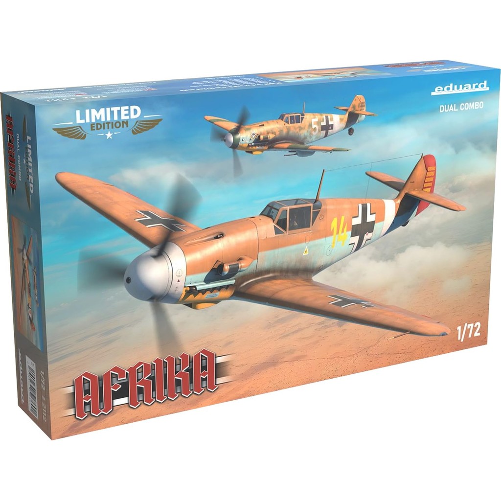 Eduard 1/72 Dual Combo Limited Edition Bf109F/G Africa Plastic Model EDU2112