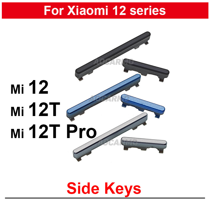 1 ชุดปุ่มด้านข้างสําหรับ Xiaomi 12T Mi 12 12T Pro ปุ่มปรับระดับเสียงเปิด/ปิด