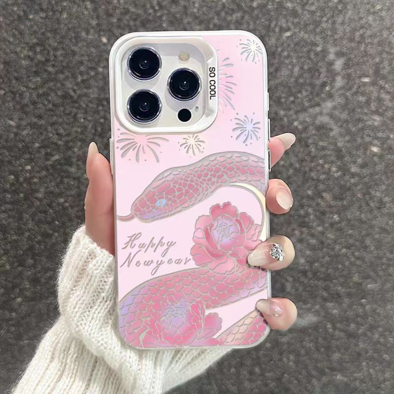 สําหรับredmi a3 10 10c 12 12c 9a 9i 9 k60 note8 9s 10 10pro 11s 11pro 12 13 13pro 13c 9cnfc 10asport 11se pocox6 9activสีชมพูดอกไม้ไฟงูเคสโทรศัพท์