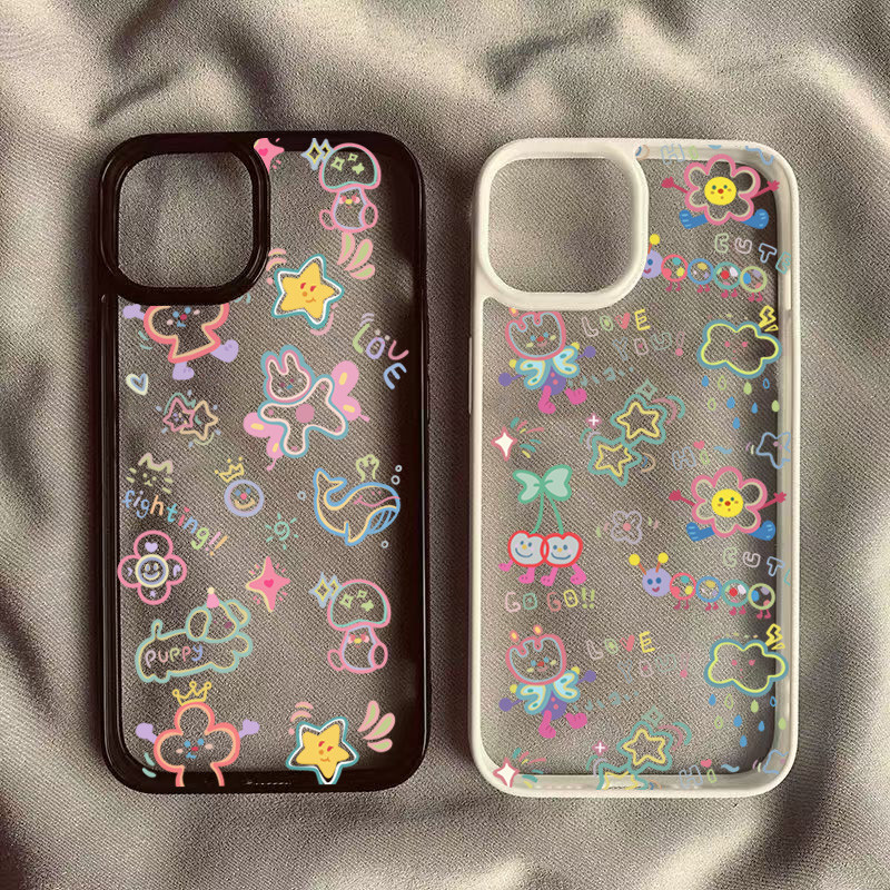 SAMSUNG ปลอกเข้ากันได้สําหรับSamsung S23 S24 FE S26 S24 S25 Ultra S23 S22 S21 Plus S20 S21 FEน่ารักการ์ตูนรูปแบบกันกระแทกClear Hardซิลิโคน