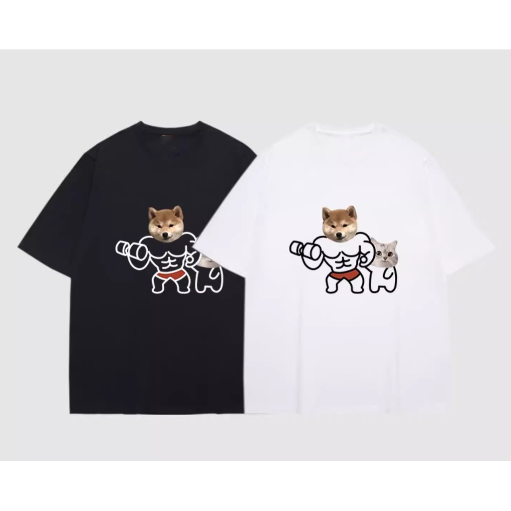（พร้อมส่งจากกทม มาถึงใน 2วัน）เสื้อยืดแขนสั้นผ้าฝ้ายแท้คอกลมสำหรับผู้ชายพิมพ์ลาย สวมใส่สบาย อินเทรนด์ และหลวมสำหรับสุนัข