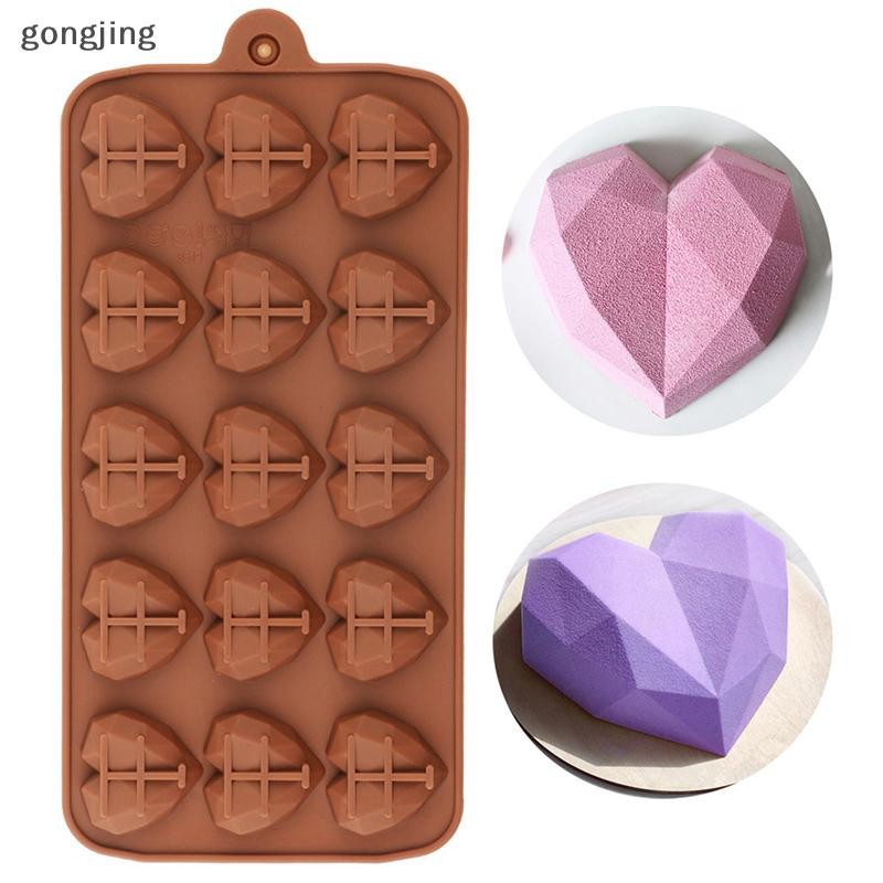 Gong 15 Cavities Mini Heart ช็อกโกแลตแม่พิมพ์ซิลิโคน Candy Molds Gummy Jelly Mould th