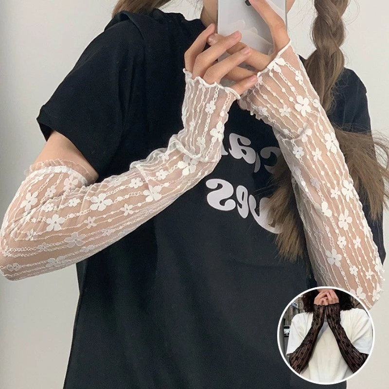 พร้อมส่ง ถุงมือคอสเพลย์ ป้องกันรังสียูวี กผ้าตาข่าย ระบายอากาศ แฟชั่นฤดูร้อน แต่งตัวตัวละครถุงมือเวที