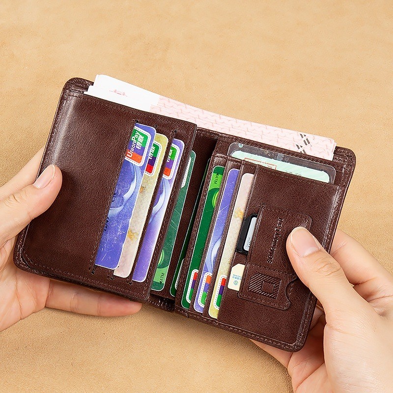 Royal Bagger Rfid Block กระเป๋าสตางค์ หนังวัวแท้ ใบสั้น สไตล์ธุรกิจ สําหรับผู้ชาย