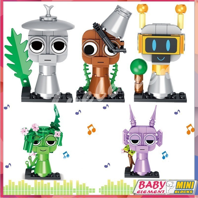 Sprunki Game Building Blocks 480+/PCS 8in1 ของเล่นเพื่อการศึกษาสําหรับเด็ก, ของขวัญสําหรับเด็กชายและ