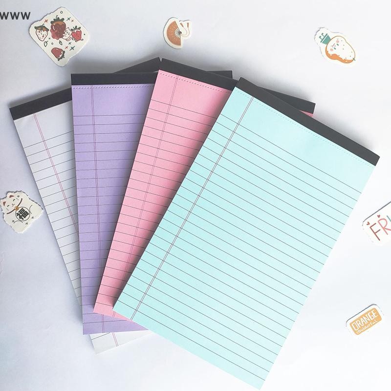 Ooo Tearable Legal Pad อุปกรณ์สํานักงานหมึก Tear-off หน้าแผ่นเขียนกระดาษ Notepad Simple Lined กระดาษ