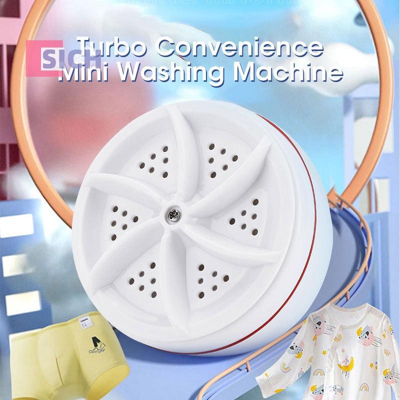 [Sich] เครื่องซักผ้าเทอร์โบขนาดเล็กแบบพกพา USB Powered ทําความสะอาดเครื่องซักผ้าสําหรับถุงเท้า Mini Ultrasonic Turbo เครื่องซักผ้าสําหรับ Home Travel ใหม่