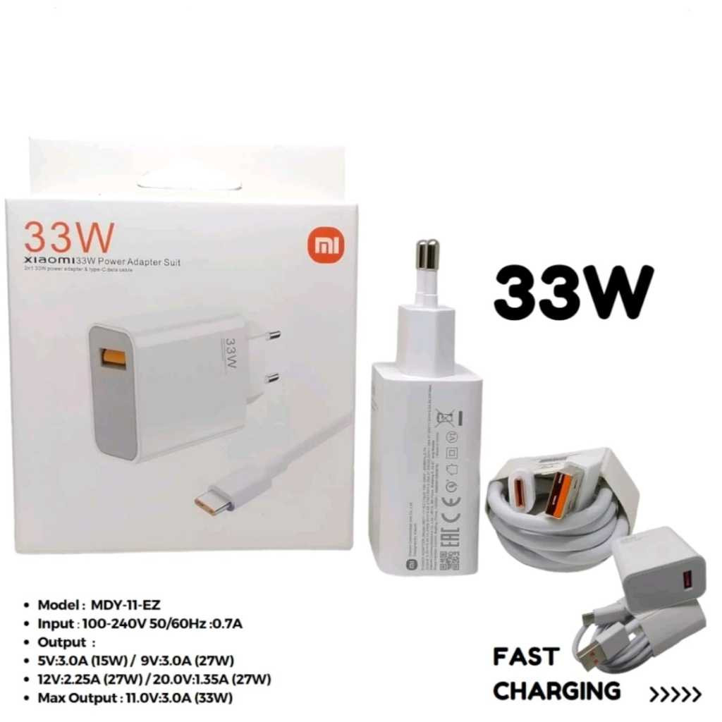 I* (CHECK PLUG TYPE) 33W Xiaomi Travel Charger 33 วัตต์ Turbo ชาร์จ Xiaomi 33 วัตต์ MDY11EZ MDY-11-E