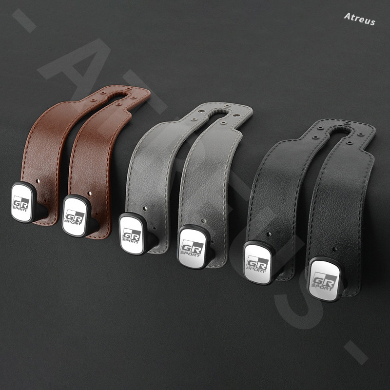 Toyota GR ตะขอแขวนเบาะหลังรถยนต์ รถที่นั่งกลับ Hook รถหนัง Double Hook ที่นั่งด้านหลังแขวนสําหรับ Toyota Prius Fortuner Corolla Cross CHR Camry Wish Vios Veloz Estima Sienta Yaris Ativ Altis Hilux Revo bZ4X Hiace