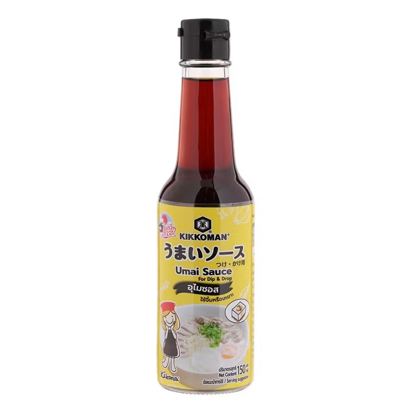 คิคโคแมน อุไมซอสใช้จิ้มหรือเหยาะ 150มล. Kikkoman Umai Sauce For Dip & Drop 150ml.