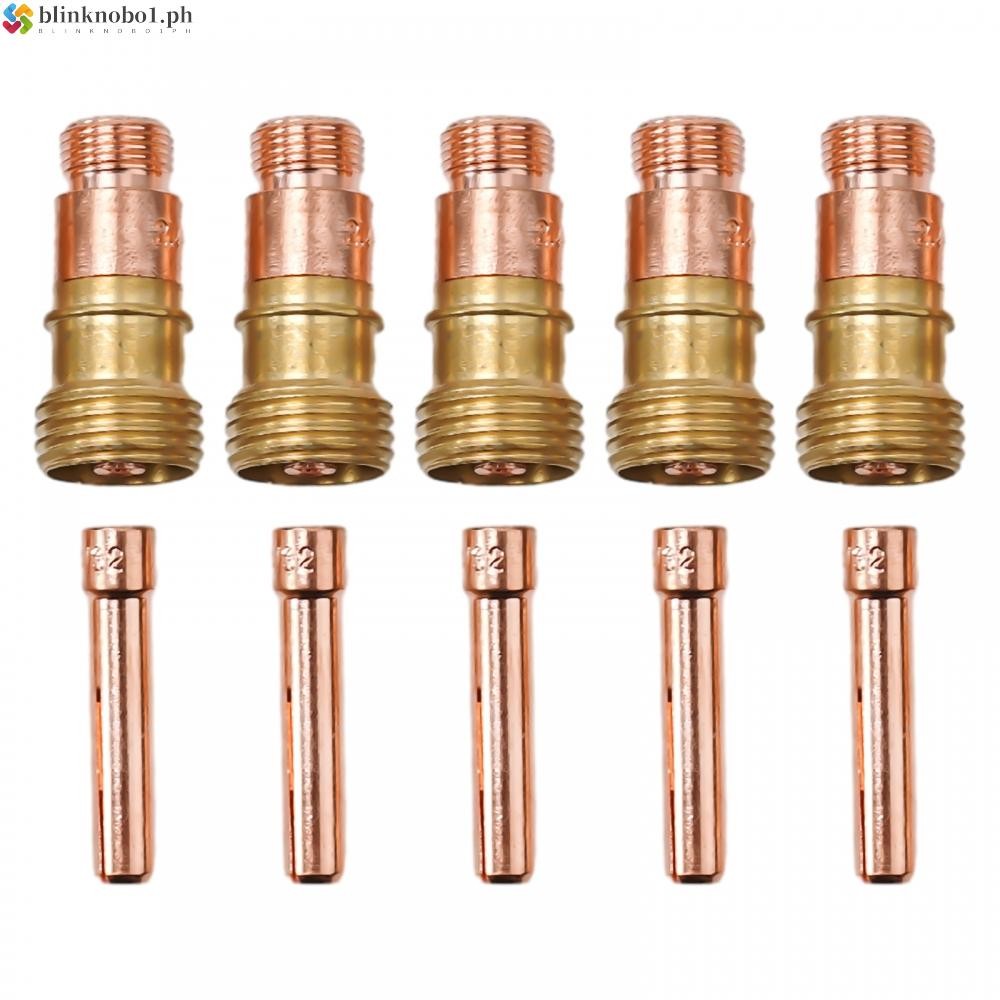 เลนส์แก๊ส TIG Stubby 17GL332 10N24S 3/32 &TIG Collet Kit 10 ชิ้นยาวนาน Usage