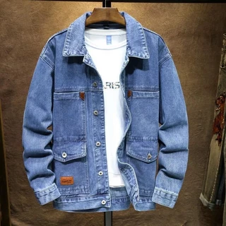 MNO.9 Jacket Jeans 8008 เสื้อยีนส์ชาย แจ็คเก็ตยีนส์ เสื้อยีนส์แขนยาว เสื้อเชิ๊ตชาย เสื้อกันหนาว เทา ดำ และยีนส์