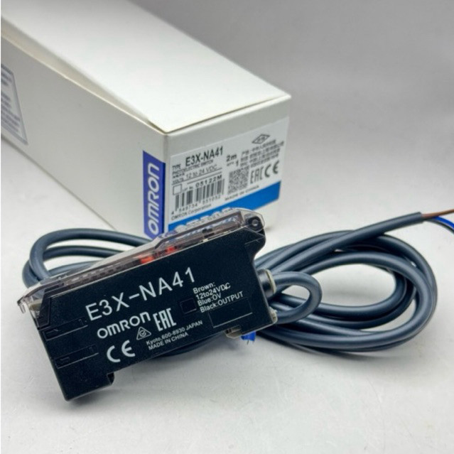 E3X-NA41 2M Photoelectric sensor, optical fibre amplifier, bar LED display, DC, 3-wire, PNP, 2 m cab