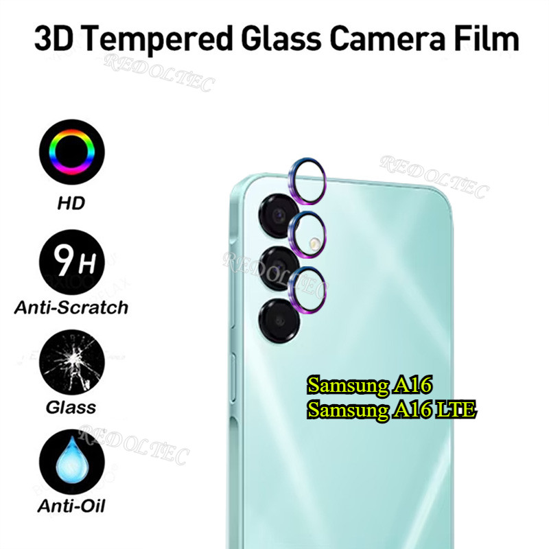 Samsung Galaxy A16 A16 LTE 5G 4G แหวนโลหะกล้องเลนส์ป้องกัน Samsung A16 A 16 A16LTE กระจกนิรภัยคลุมทั