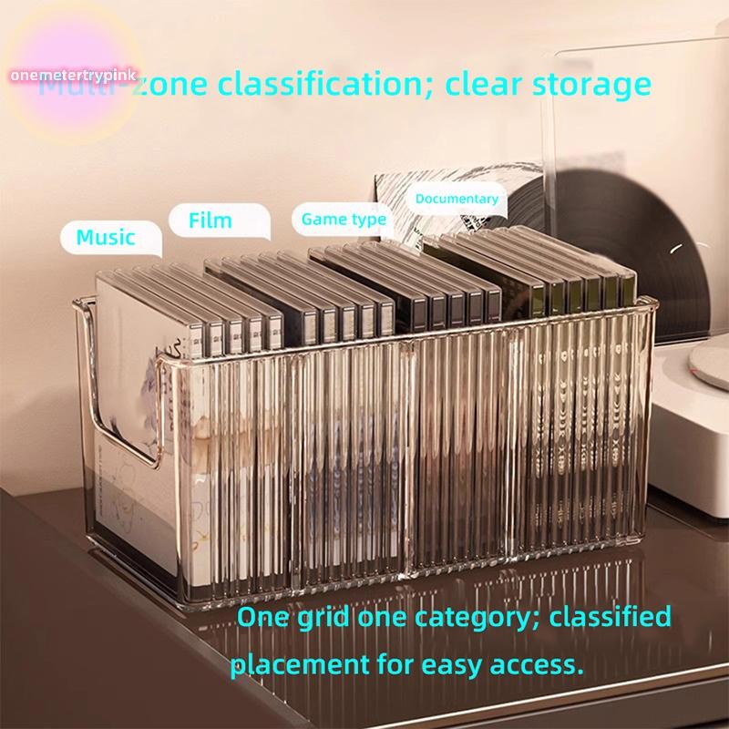 ONEPINK CD Disc Rack Desktop Disc Record Magnetic Tape Display Storage Rack Collection Storage Album Storage Box . - รูปที่ 2