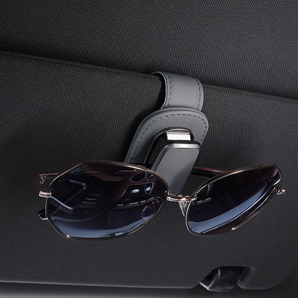 FYY Super Fiber Leather Car ที่เก็บแว่นตาคลิป Sun Visor แว่นตากันแดดผู้ถืออุปกรณ์ตกแต่งภายในรถยนต์ - รูปที่ 3
