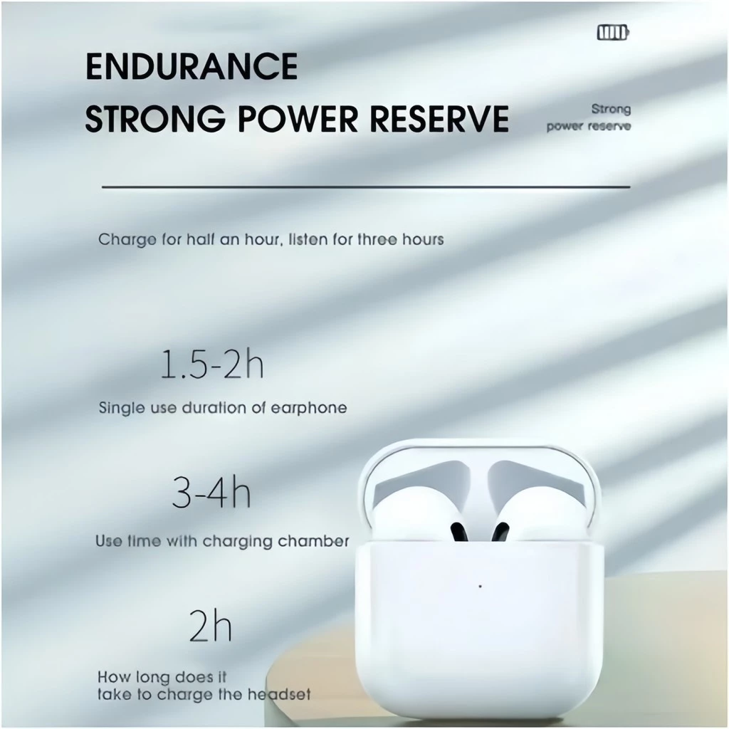 หูฟังบลูทูธขนาดเล็ก 5.0 in Ear Wireless Pro4 Earbuds การโทรด้วยเสียงที่ชัดเจน สัมผัสหูคู่อัจฉริยะ เหมาะสําหรับสมาร์ทโฟนพร้อมฟังก์ชั่นบลูทูธ thumbnail 4