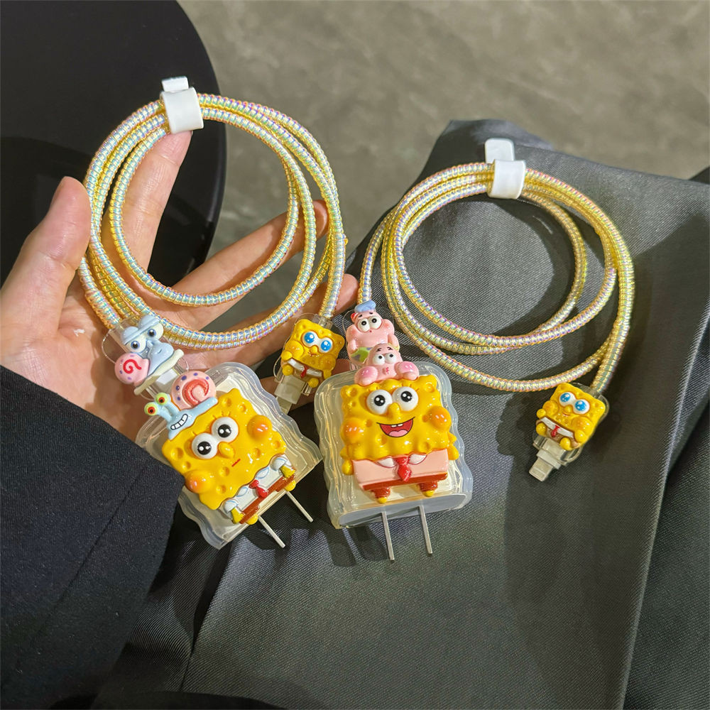 น่ารัก SpongeBob Charger Protector สําหรับ VIVO 18W V1820L0E0 VIVO Y22S Charger case 33W 80W ชาร์จ P