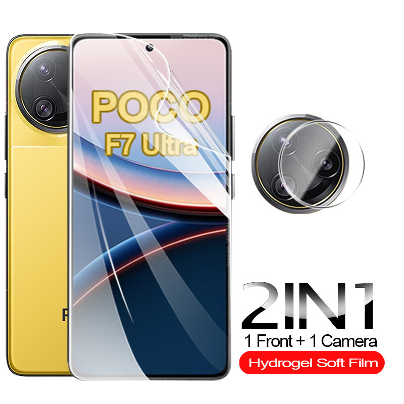 999D Soft Hydrogel ฟิล์ม 2In1 ป้องกันหน้าจอสําหรับ Xiaomi Poco C55 C65 C71 C75 F5 F6 M6 M7 X5 X6 X7 