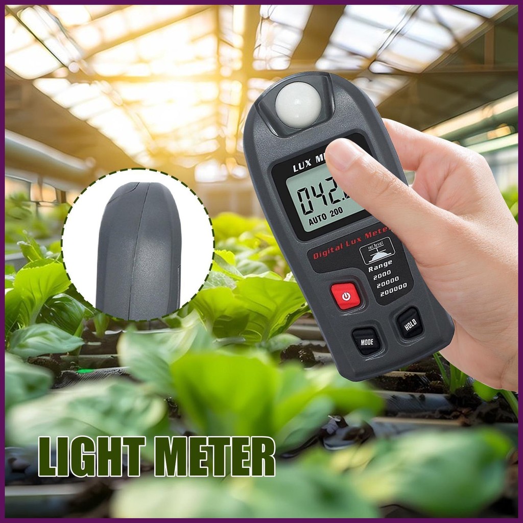Lumen Meter ที่ถูกต้อง LCD Digital Plant Light Meter Handheld Par Light Meter Illuminance Tester สํา