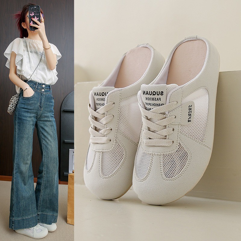 รองเท้า Birkenstock Baotou สำหรับผู้หญิง รองเท้าแตะครึ่ง สวมใส่ได้นอกบ้าน ซัมเมอร์ ระบายอากาศได้ดี รองเท้าจากเยอรมัน โฟมด้านในสูง