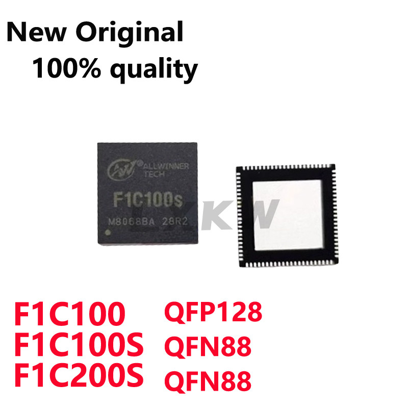 (1 ชิ้น) ใหม่ Original F1C100 F1C100S F1C200S QFN88 QFP128 ARM9 สถาปัตยกรรมชิปควบคุมหลักในสต็อก