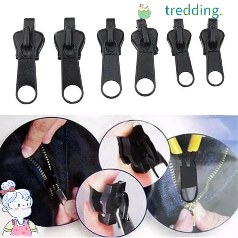 Tredding491 6 ชิ้นเปลี่ยนซิป, DIY เย็บที่ถอดออกได้ซ่อมซิป, กระเป๋าเป้สะพายหลังกระเป๋าซ่อมหัวซิป