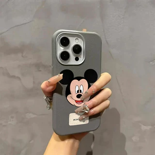 สําหรับ IPhone 16 15 14 13 12 11 Pro Max X XR XS Max 7 8 Plus น่ารักสีแดงปีใหม่ Mickey Mouse Avatar รูปแบบหนังเคสโทรศัพท์ปกอ่อน