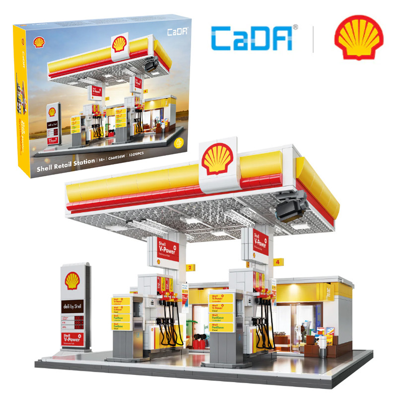 Cada อิฐ Shell ขายปลีกสถานี C66026 (1309 ชิ้น) Creator Expert City Modular Building Blocks สถาปัตยกรรมของเล่นของขวัญ