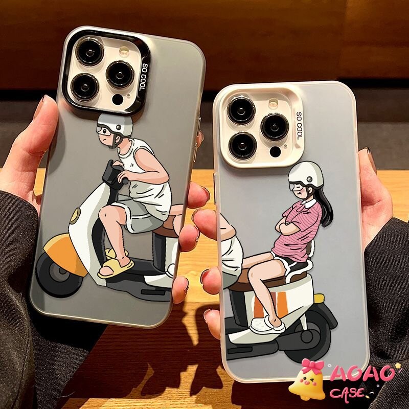 การ์ตูนตลกคู่รักเด็กชายและเด็กหญิง เคสiPhone 15 11 16 13 14 12 Pro Max 7Plus 8Plus XR 16 7 8 15 14 Plus X XS Max SE 2020