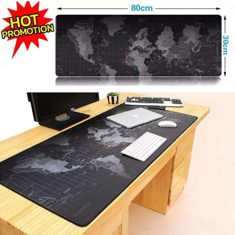 Alithai World Map Gaming mousepads แผ่นรองเมาส์ ออกแบบแผนที่โลก Big Size. 80 x 30 cm. Mouse pad