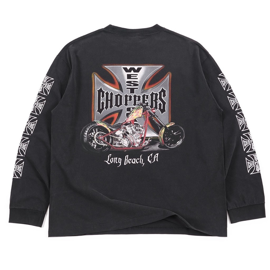 ผ้าฝ้าย 100% American Street West Coast Choppers รถจักรยานยนต์ผู้ชายผู้หญิงแขนยาว - รูปที่ 3