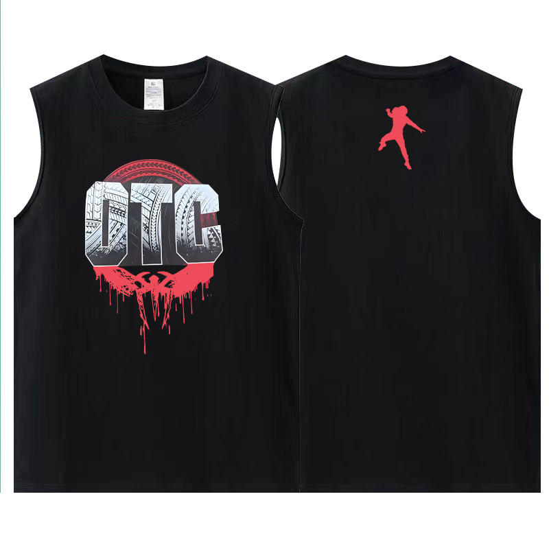 Wwe New Tribe Chief Roman Reigns OTC Roman Reigns พิมพ์แขนกุดรอบคอ 100% Cotton Vest 0109