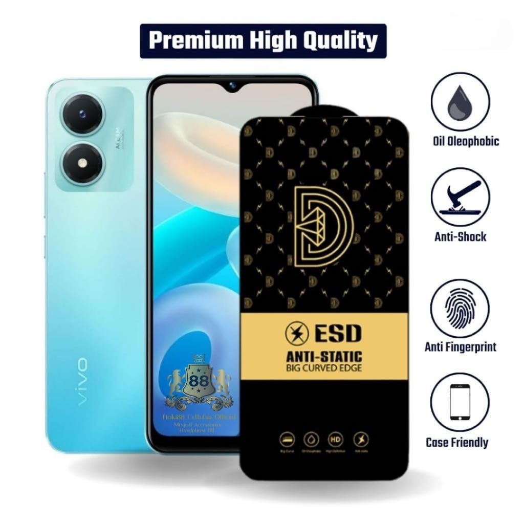กระจกนิรภัยคุณภาพสูง Anti Static Vivo X21 X23 X27 Pro X30 X30 Pro Z1x Z1 Pro Z3 Z3x Z5 Z5x