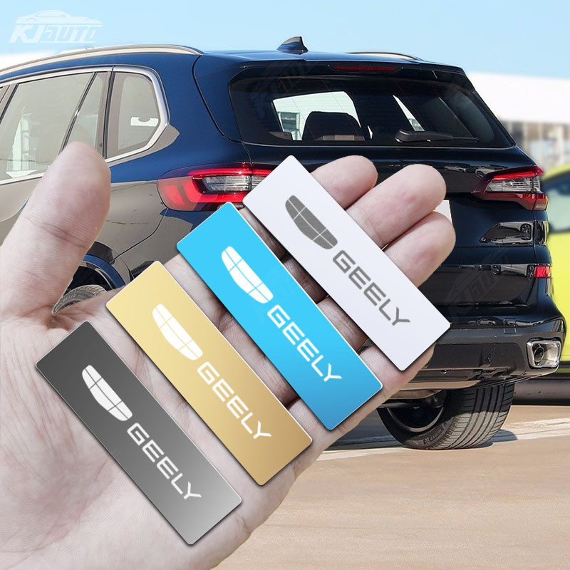 Geely กระจกโลหะโลโก้รถสติกเกอร์ 3D สแตนเลส Badge ส่วนบุคคลการปรับเปลี่ยนภายในอุปกรณ์เสริมสําหรับ Coolray Okavango Emgrand Azkarra