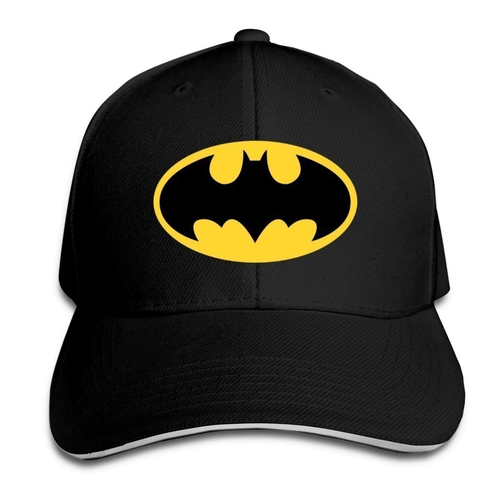 Batman 2024 หมวกเบสบอลทรงแหลมทราย/หมวกปรับได้สําหรับ unisex สีดํา