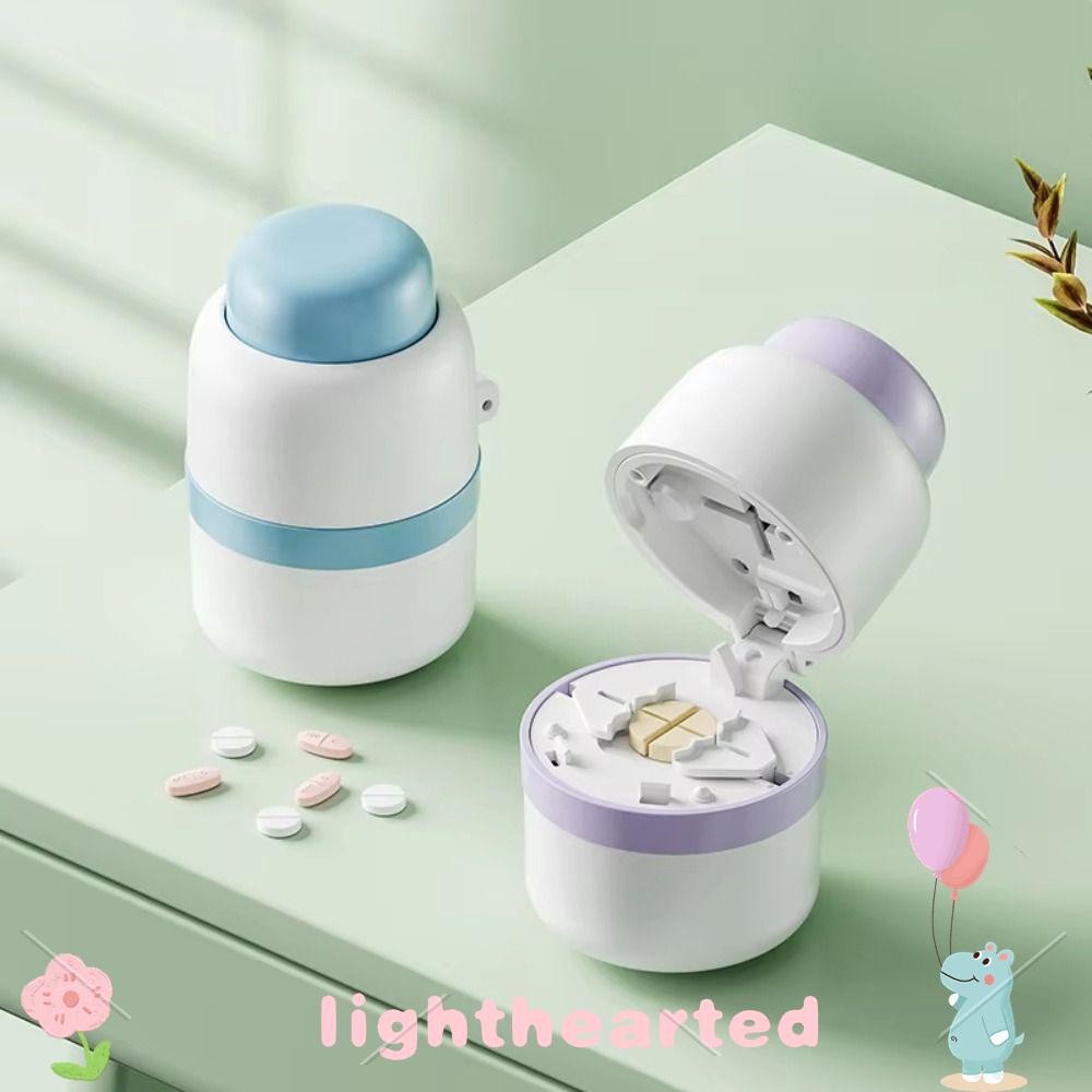 Lighthearted Pill Box, Pretty Crusher Multifunctional Pill Cutter, Portable 2-in-1 Pocket Food Grade Pill Dispenser