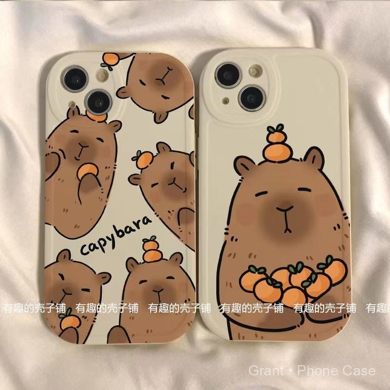 เคสมือถือคาปิบาร่าน่ารักเคสมือถือสำหรับ iPhone 5 5s se2016 se2020 se2022 6 6 S 7 8 PLUS x XS XR MAX 11 12 13 14 15 16 Pro Max PLUS