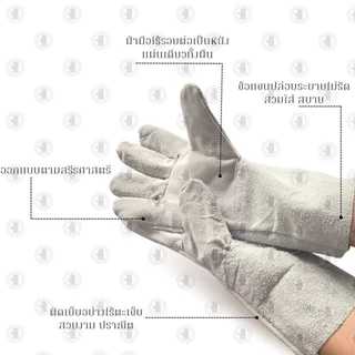 ถุงมือหนังท้องทั้งชิ้น (เเพ็ค 1 คู่ ) รุ่น CB1201 อุปกรณ์ป้องกันมือจากประกายไฟ ความร้อน ป้องกันแรงเสียดสี กันบาด