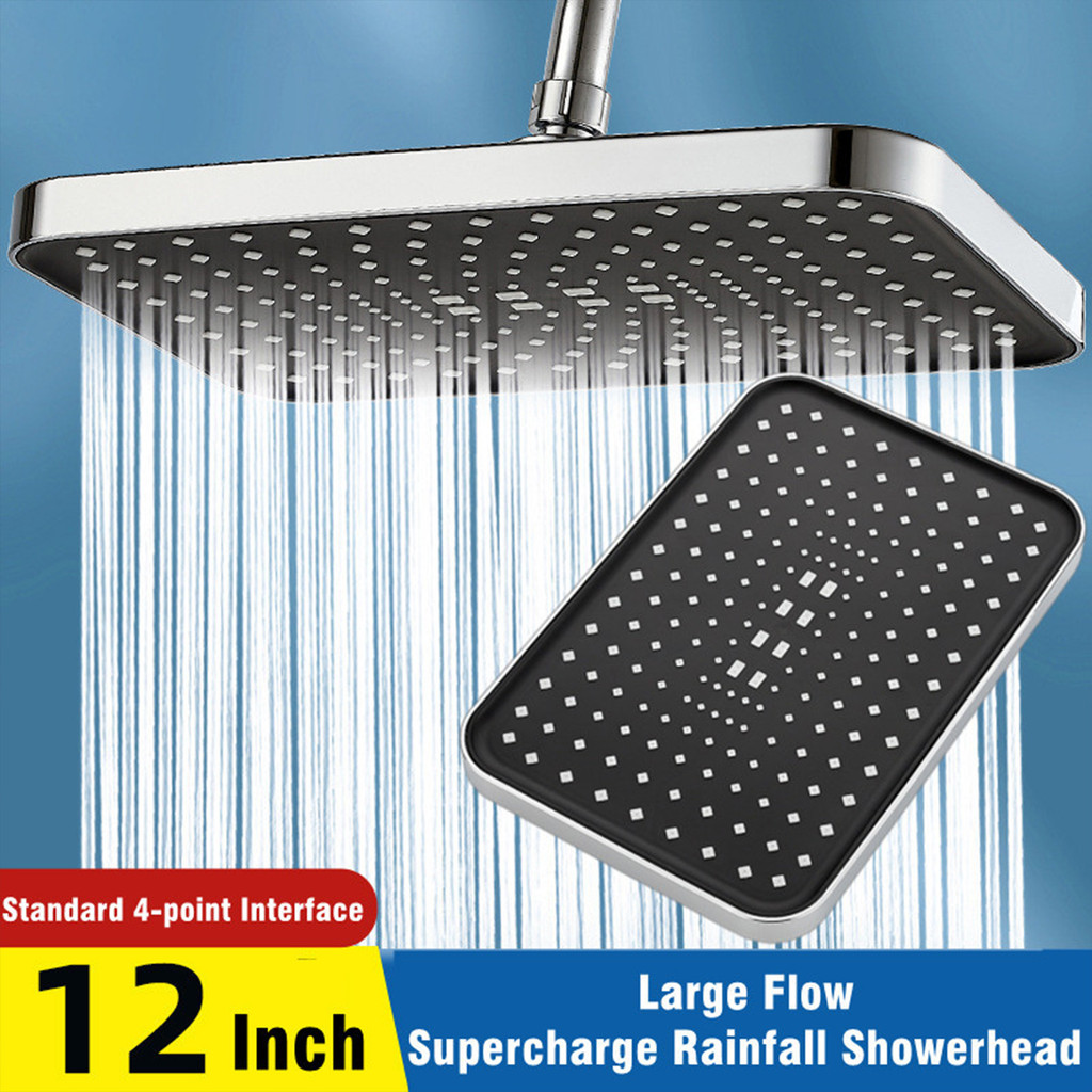 ฝักบัวอาบน้ำ12นิ้ว ฝักบัวแรงสูง สแตนเลส shower head ฝักบัวเทอร์โบ ประหยัดน้ำได้ 360° หัวฝักบัวอาบน้ํา30X20CM🔥COD