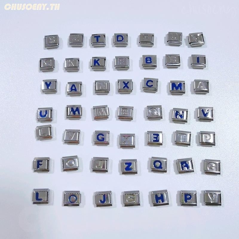 ตัวอักษร 2025 ใหม่แฟชั่นอิตาเลี่ยน Charm Links สําหรับสร้อยข้อมือ Fit 9 มม.สร้อยข้อมือสแตนเลสเครื่องประดับ DIY ทํา