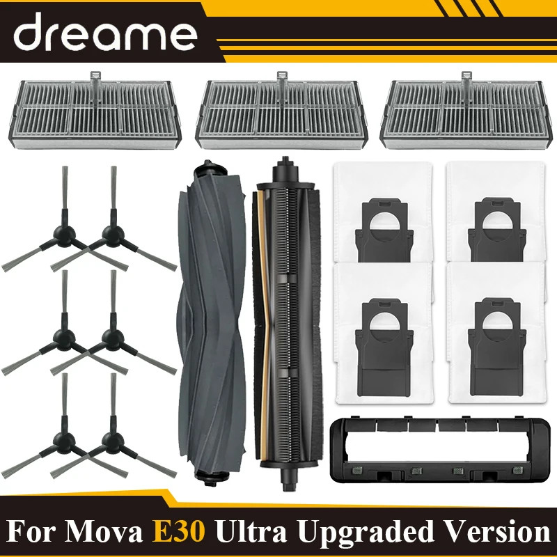 สําหรับ Dreame Mova E30 ULTRA / L30S ULTRA เครื่องดูดฝุ่นอะไหล่หลัก Tricut Roller แปรงด้านข้าง Hepa กรอง Mop ผ้าถุงเก็บฝุ่นอุปกรณ์เสริม