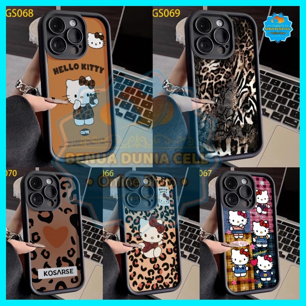 CASE MATTE ROSE BLACK MOTIF HELLO KITTY SAMSUNG M34 M35 M51 M52 M54 F54 M62 F62 S20 FE S21 FE S23 FE