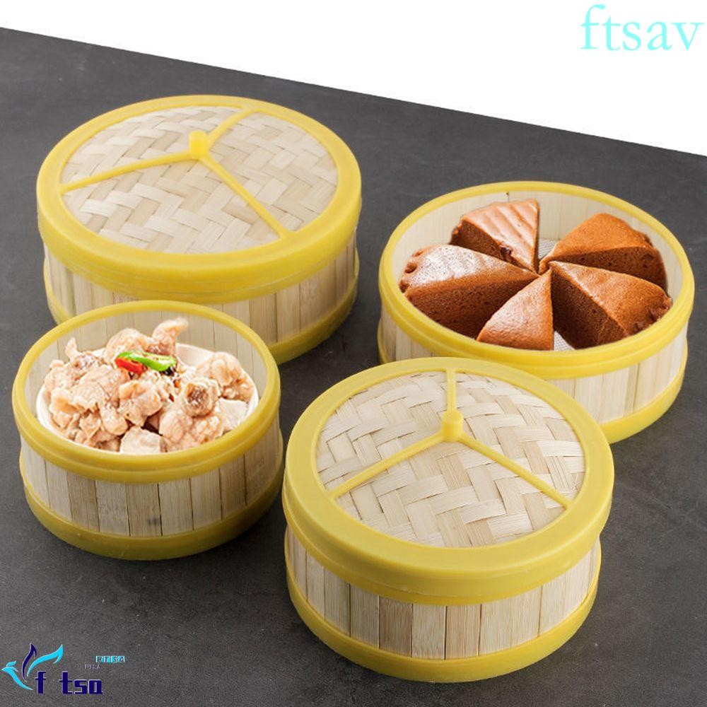 Swiftsaver เครื่องนึ่งไม้ไผ่ Multi-Sizes Natural Cook ข้าวเหนียวพร้อมฝาปิด หม้อนึ่งเกี๊ยวที่ปลอดภัย