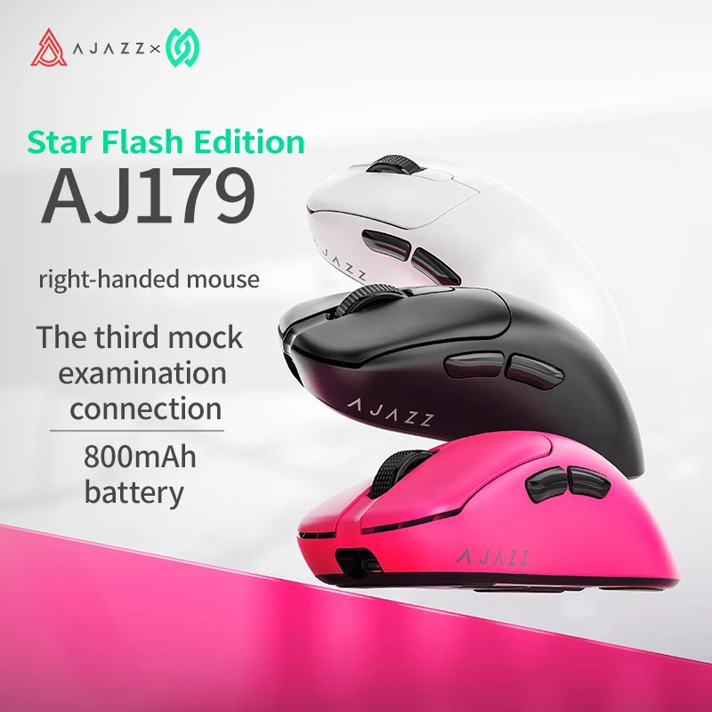 AJJAZZ AJ179NL P Wireless Triple Mode Connection 800mAh PAW3311 Sensor 12000DPI เมาส์ขวาตามหลักสรีระ