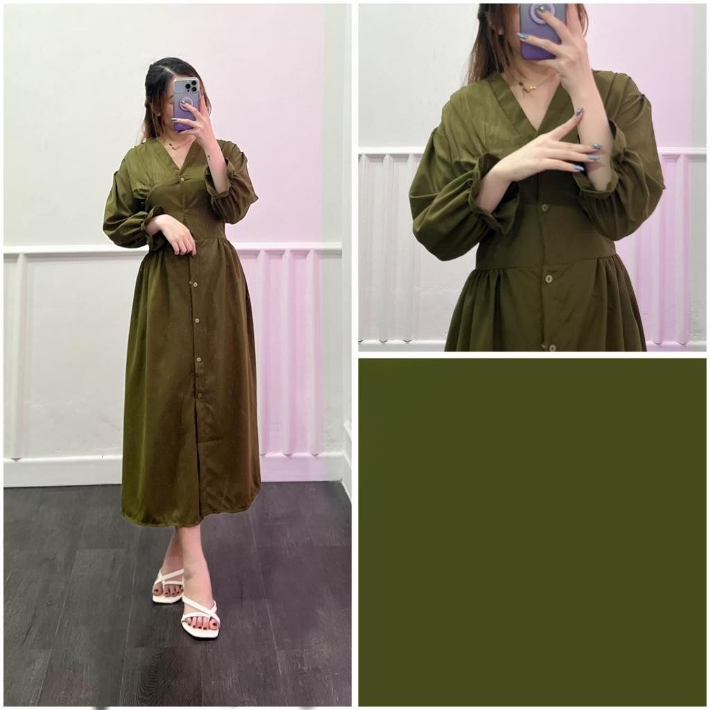 Venice Dress / Maxi Dress Rayon Premium Womens Clothing Korean Clothes Full Button Dress Live
