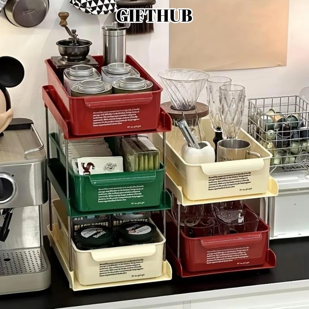 ของขวัญฮับ ชั้นเก็บของตั้งโต๊ะ, วางคัดแยกพลาสติก 2 ชั้น, ครัวเรือนพร้อมลิ้นชักชั้นเก็บของความจุขนาดใหญ่เวิร์กสเตชันสํานักงาน